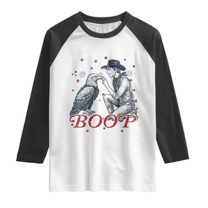 Boop Eagle Raglan Shirt Western Cowboy Patriotic 4th of July TS14 White Black Print Your Wear