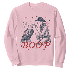 Boop Eagle Sweatshirt Western Cowboy Patriotic 4th of July TS14 Light Pink Print Your Wear