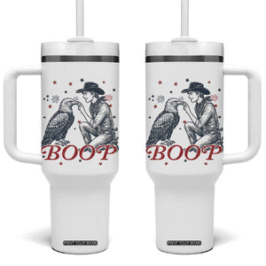 Boop Eagle Tumbler With Handle Western Cowboy Patriotic 4th of July TS14 One Size: 40 oz White Print Your Wear