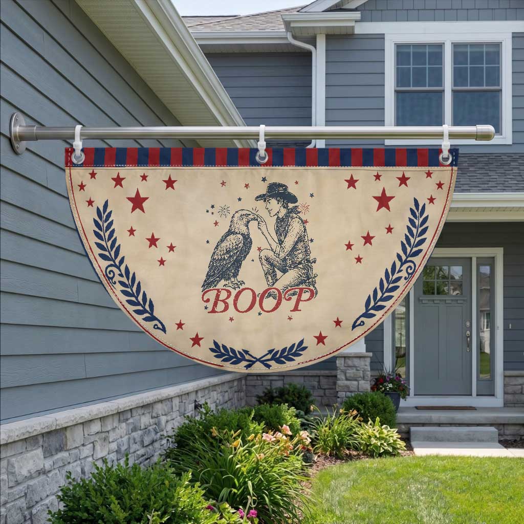 Boop Eagle Patriotic Fan Flag Western Cowboy 4th of July TS14 2pcs pack Laurel Tan Print Your Wear