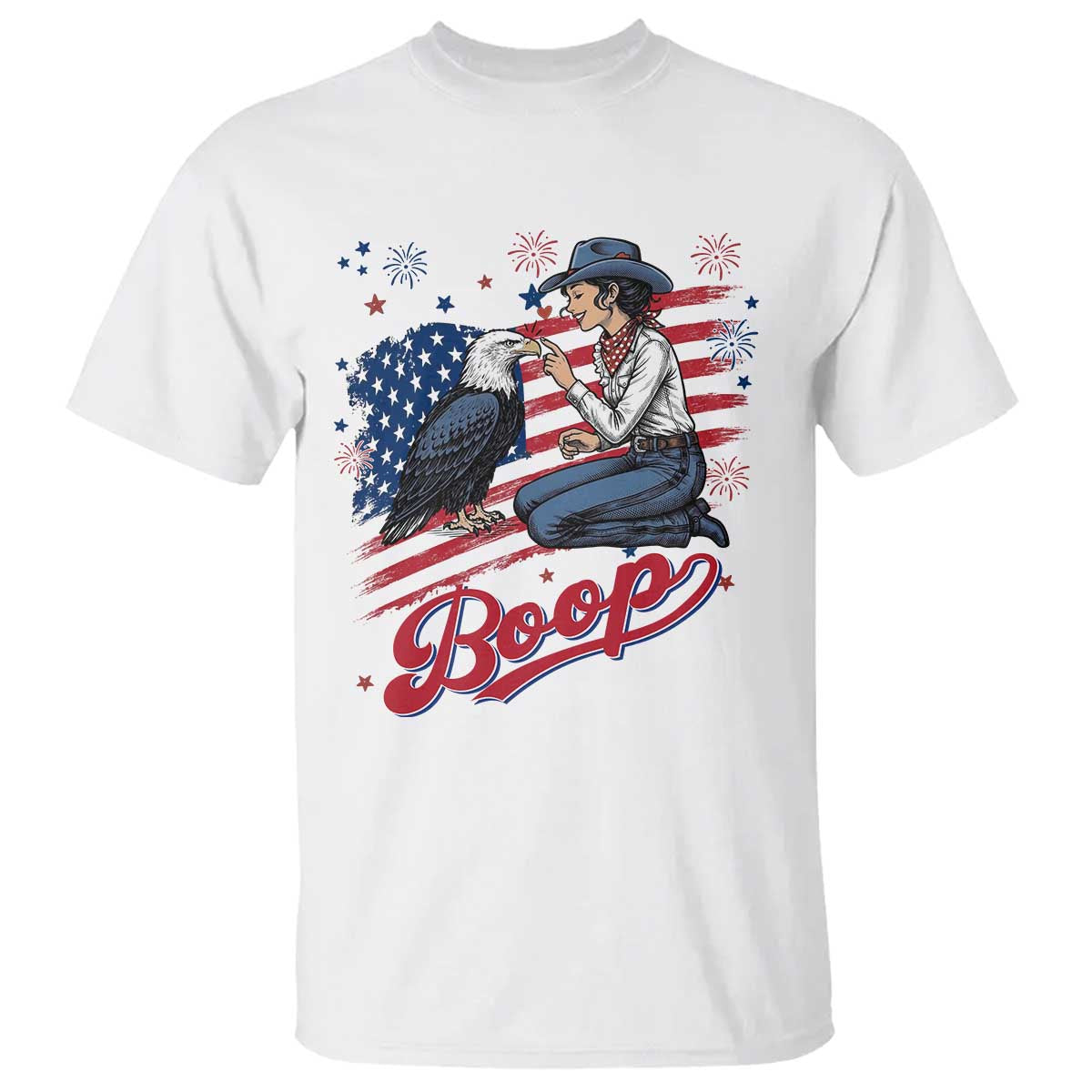 Boop Eagle T Shirt Western Cowgirl Patriotic USA American 4th of July TS14 White Print Your Wear