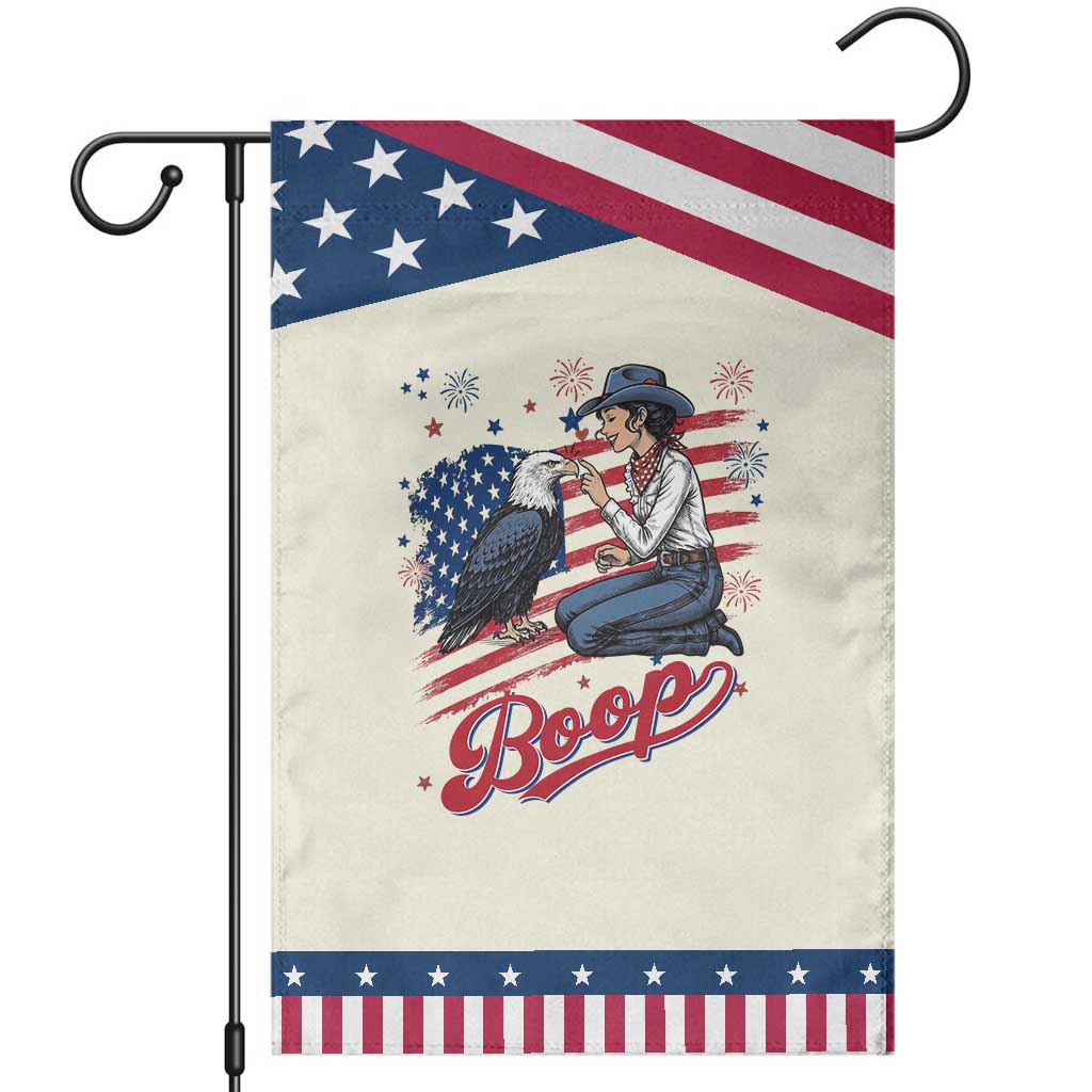 Boop Eagle Patriotic Garden Flag Western Cowgirl USA American 4th of July TS14 Modern Beige Blue Print Your Wear