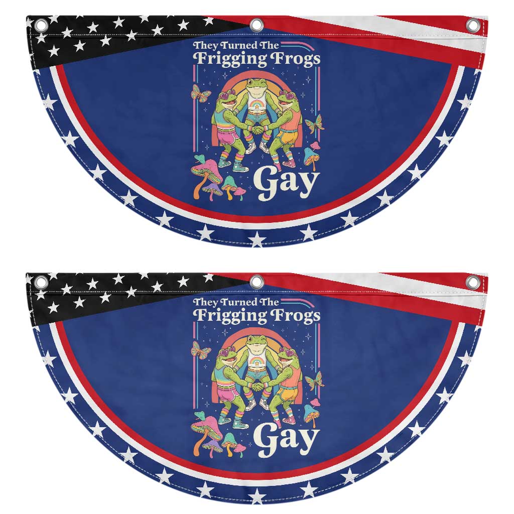 They Turned The Frigging Frogs Gay Patriotic Fan Flag Funny LGBTQ Pride Month TS14 2pcs pack Classic Navy Print Your Wear