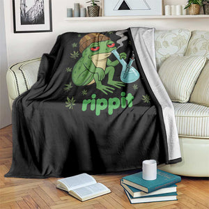 Rippit Frog Throw Blanket Funny 420 Stoner Weed Humor TS14 Print Your Wear