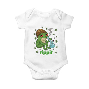 Rippit Frog Baby Onesie Funny 420 Stoner Weed Humor TS14 White Print Your Wear