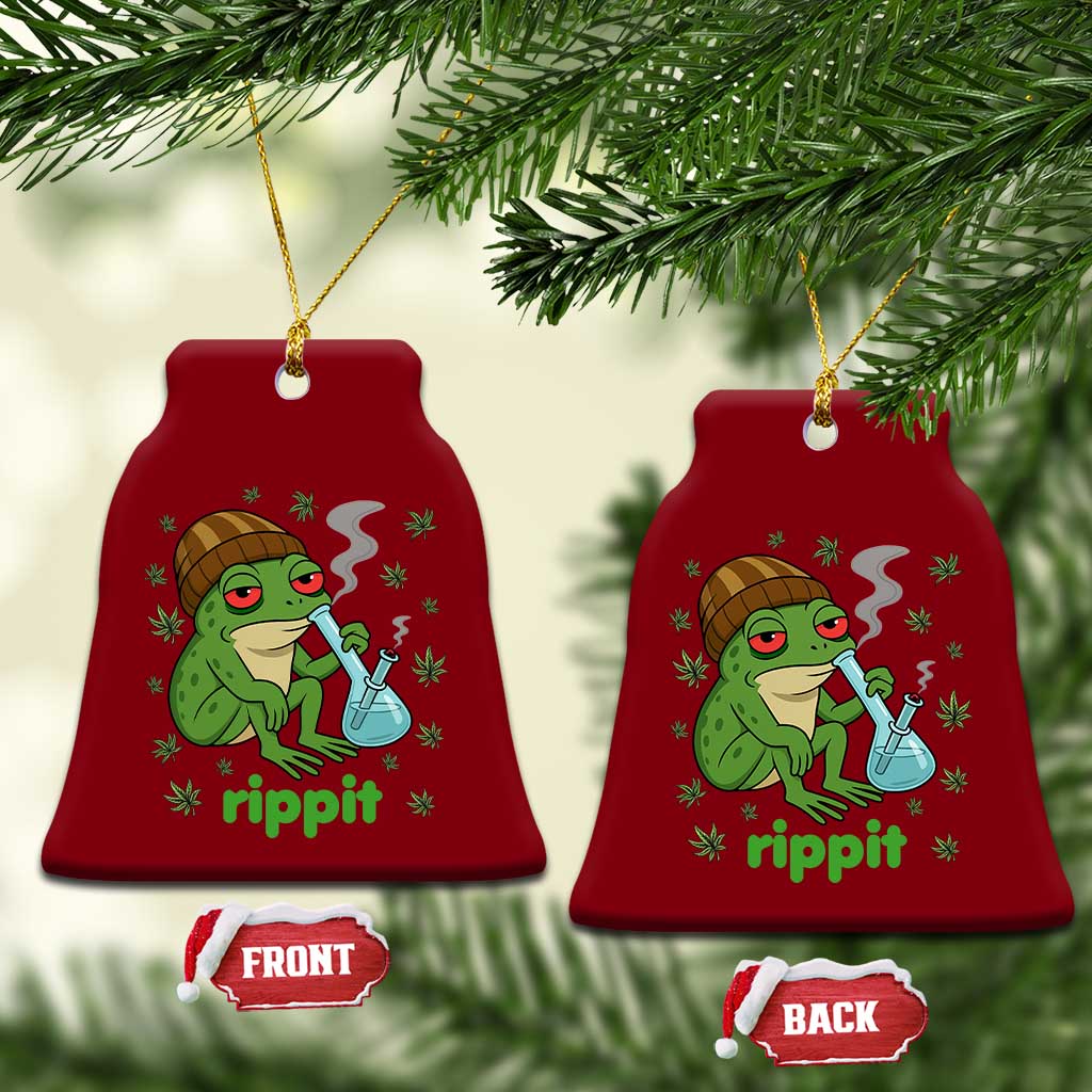 Rippit Frog Ceramic Ornament Funny 420 Stoner Weed Humor TS14 Print Your Wear