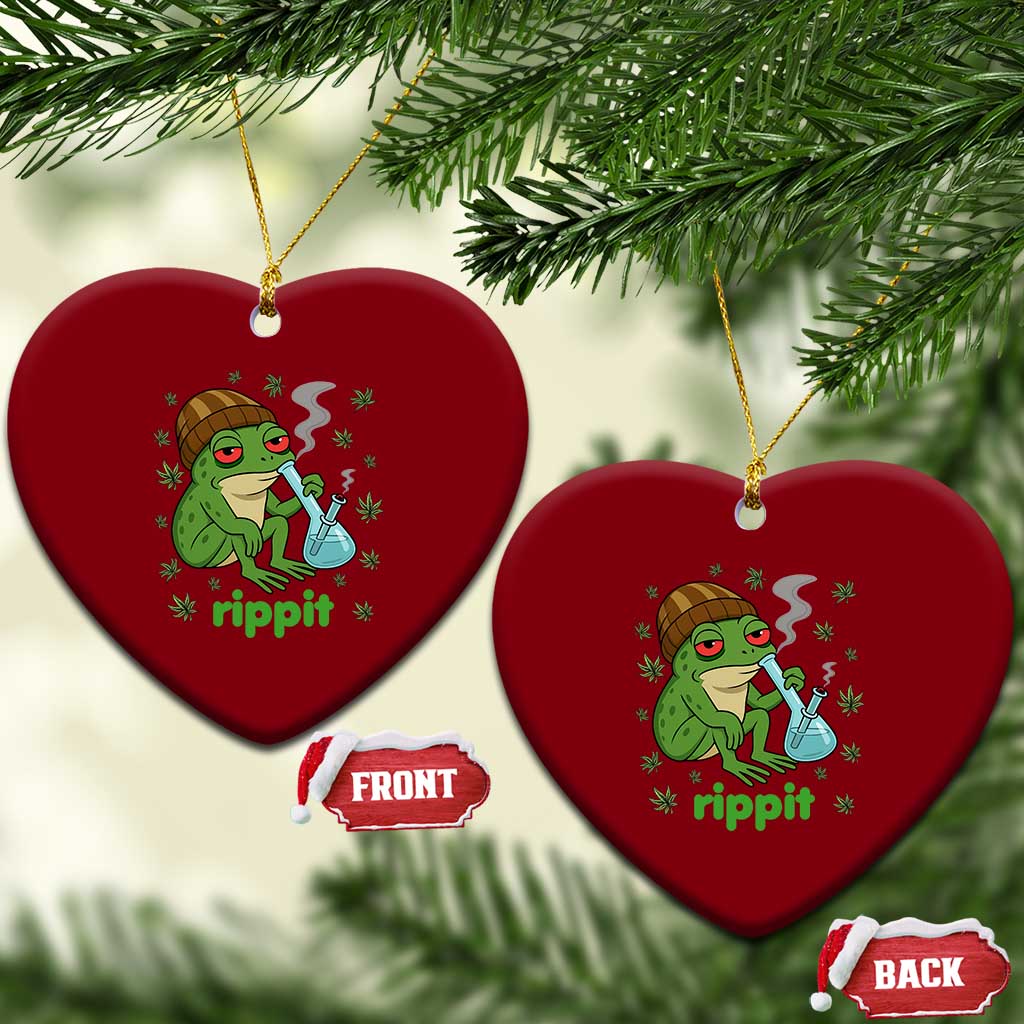 Rippit Frog Ceramic Ornament Funny 420 Stoner Weed Humor TS14 Print Your Wear