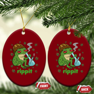 Rippit Frog Ceramic Ornament Funny 420 Stoner Weed Humor TS14 Print Your Wear