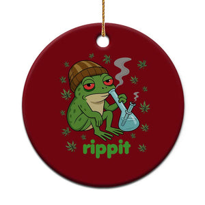Rippit Frog Ceramic Ornament Funny 420 Stoner Weed Humor TS14 1pc Red Print Your Wear