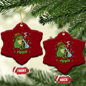 Rippit Frog Ceramic Ornament Funny 420 Stoner Weed Humor TS14 Print Your Wear