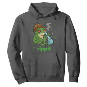 Rippit Frog Hoodie Funny 420 Stoner Weed Humor TS14 Dark Heather Print Your Wear