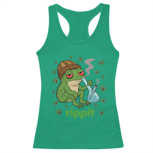 Rippit Frog Racerback Tank Top Funny 420 Stoner Weed Humor TS14 Irish Green Print Your Wear