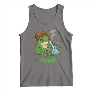 Rippit Frog Tank Top Funny 420 Stoner Weed Humor TS14 Deep Heather Print Your Wear