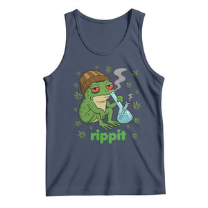 Rippit Frog Tank Top Funny 420 Stoner Weed Humor TS14 Navy Print Your Wear