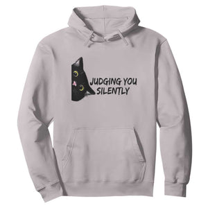 Judging You Silently Black Cat Hoodie Funny Sarcastic Kitten Pet Lovers TS14 Ice Gray Print Your Wear