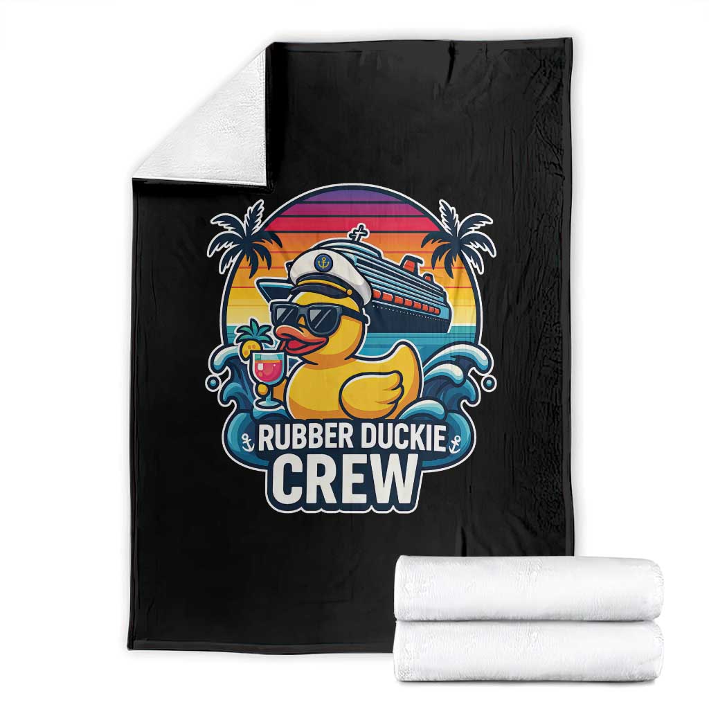 Funny Rubber Duckie Cruise Throw Blanket TS14 Black Print Your Wear