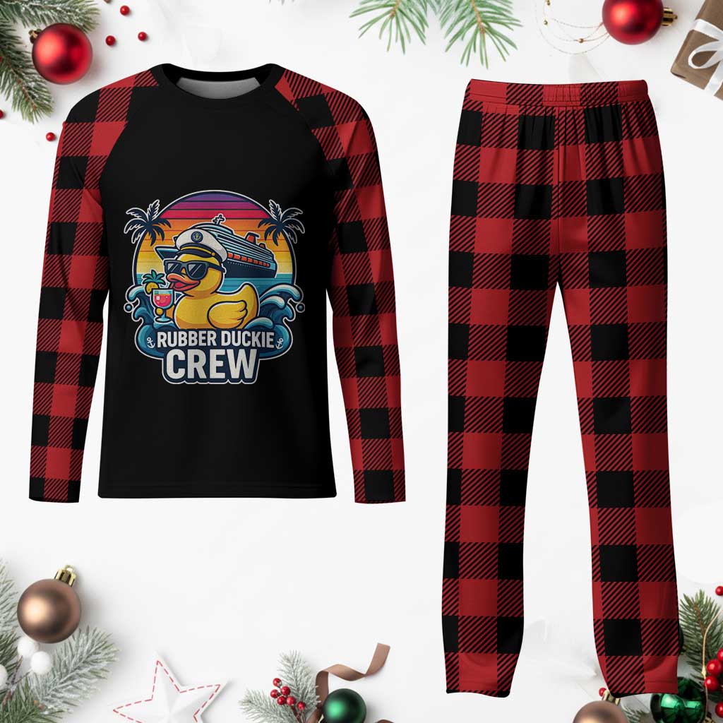 Funny Rubber Duckie Cruise Plaid Pajama Set TS14 Buffalo Plaid Print Your Wear