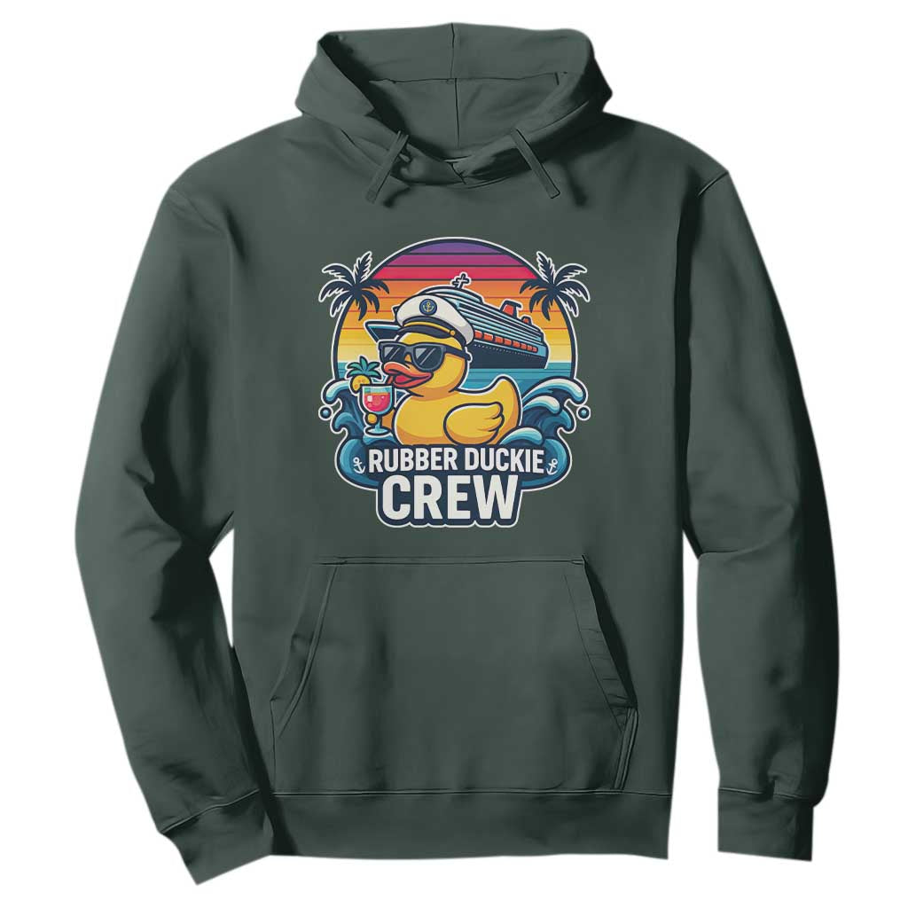 Funny Rubber Duckie Cruise Hoodie TS14 Dark Forest Green Print Your Wear