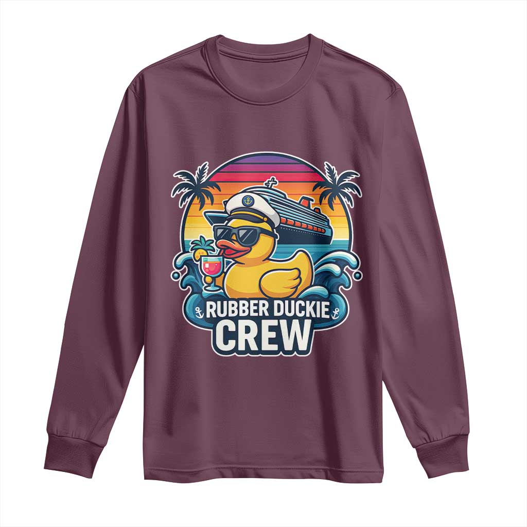 Funny Rubber Duckie Cruise Long Sleeve Shirt TS14 Maroon Print Your Wear