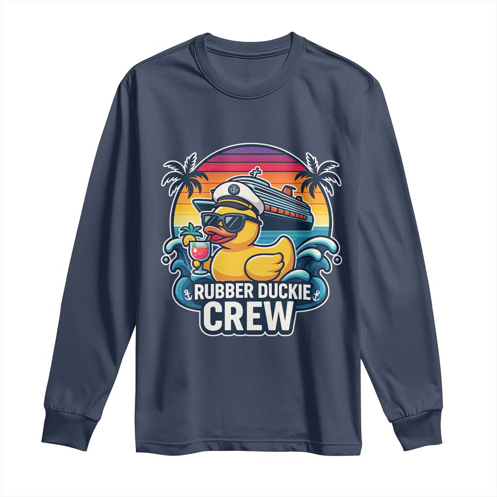 Funny Rubber Duckie Cruise Long Sleeve Shirt TS14 Navy Print Your Wear