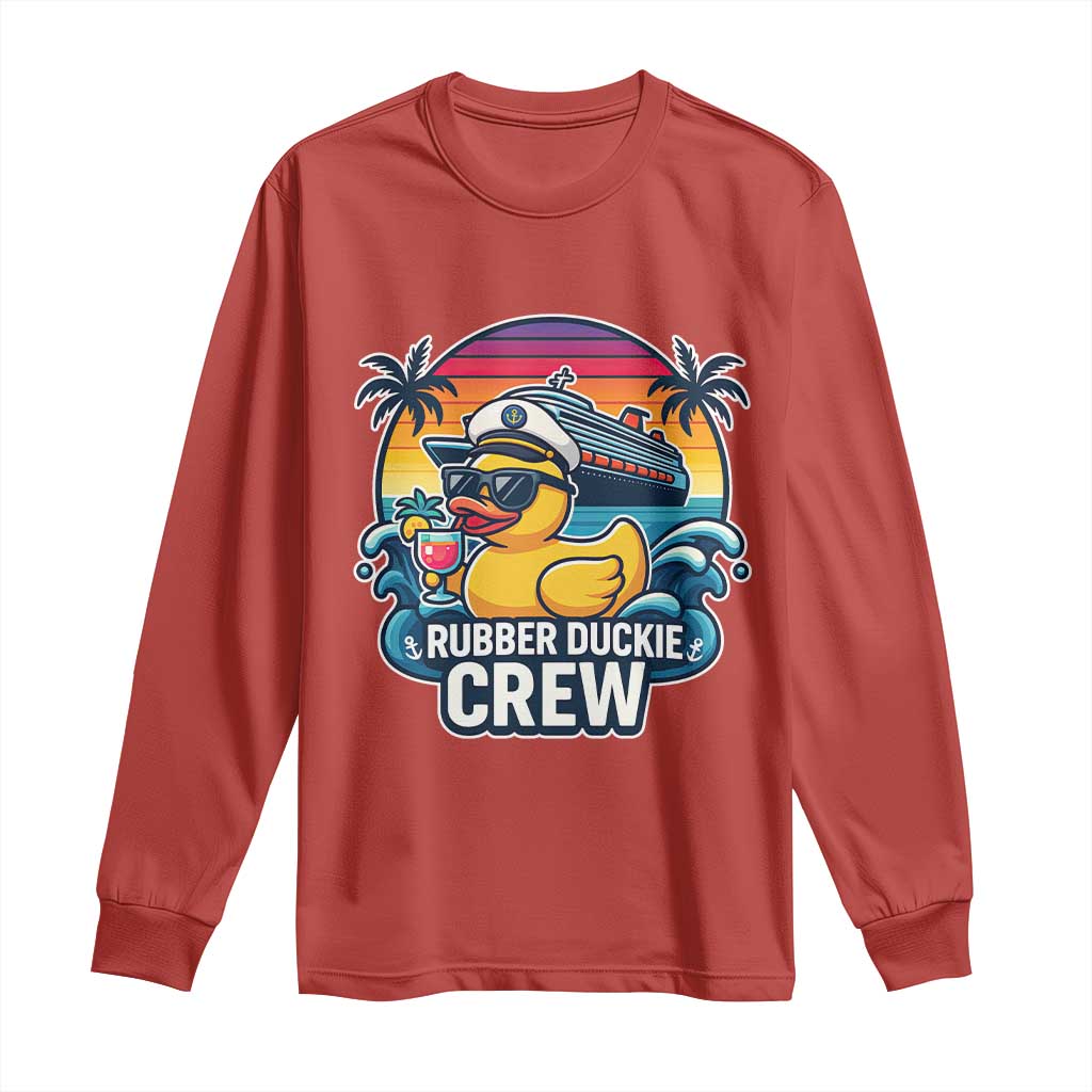 Funny Rubber Duckie Cruise Long Sleeve Shirt TS14 Red Print Your Wear