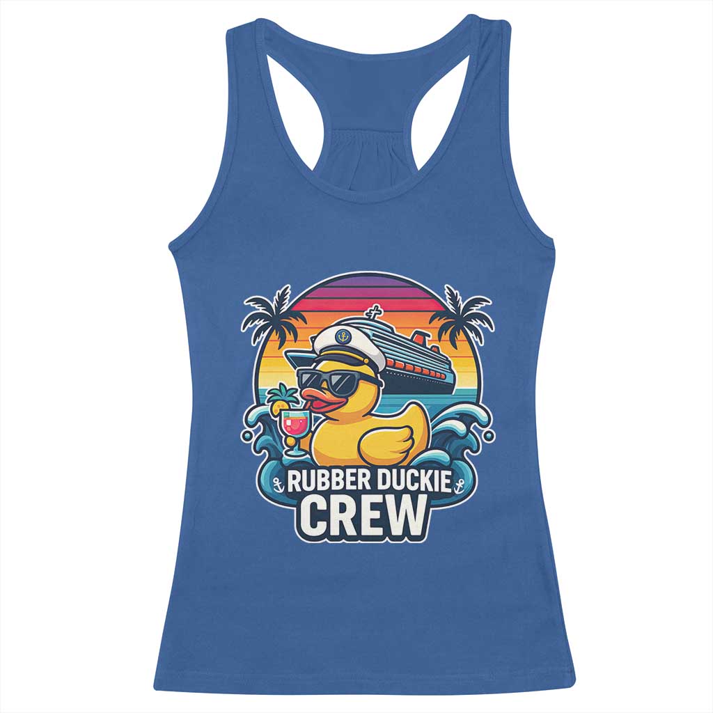 Funny Rubber Duckie Cruise Racerback Tank Top TS14 Royal Blue Print Your Wear