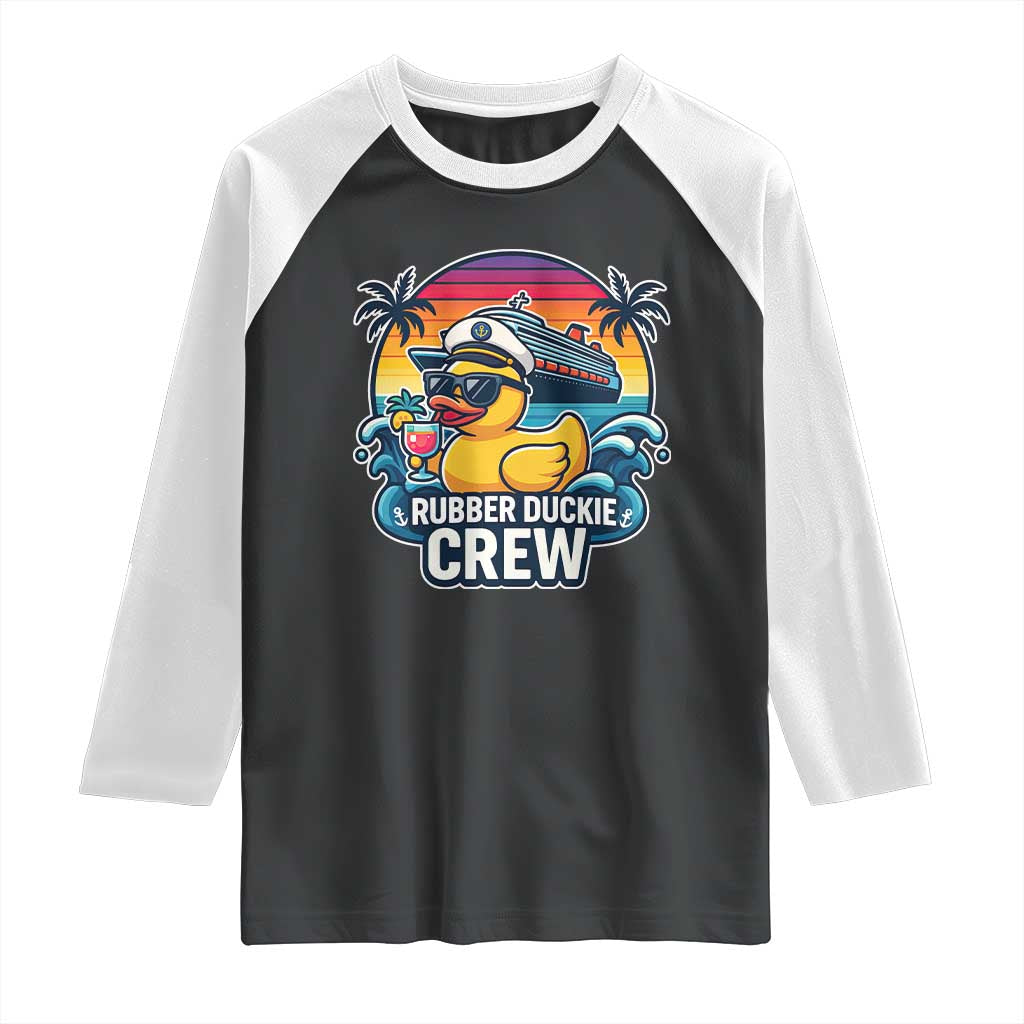 Funny Rubber Duckie Cruise Raglan Shirt TS14 Black White Print Your Wear