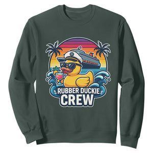 Funny Rubber Duckie Cruise Sweatshirt TS14 Dark Forest Green Print Your Wear