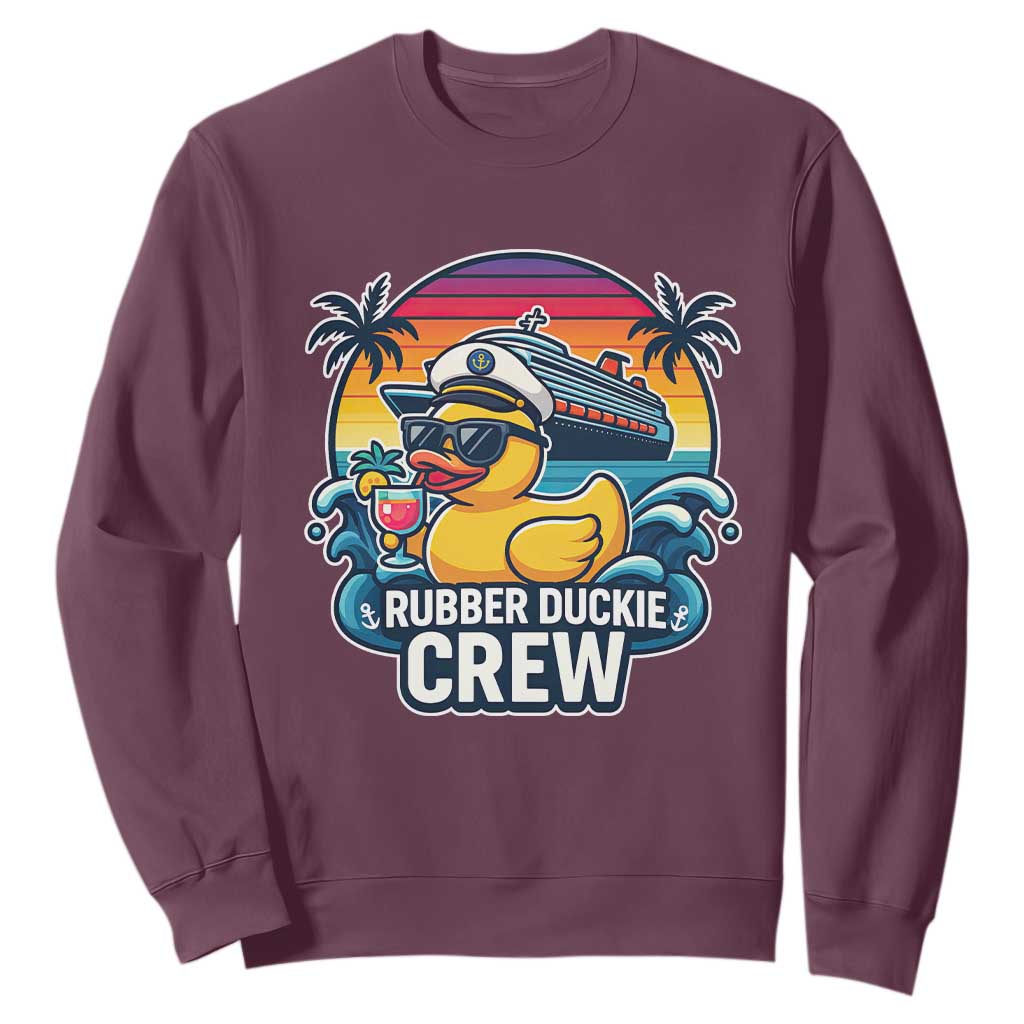 Funny Rubber Duckie Cruise Sweatshirt TS14 Maroon Print Your Wear