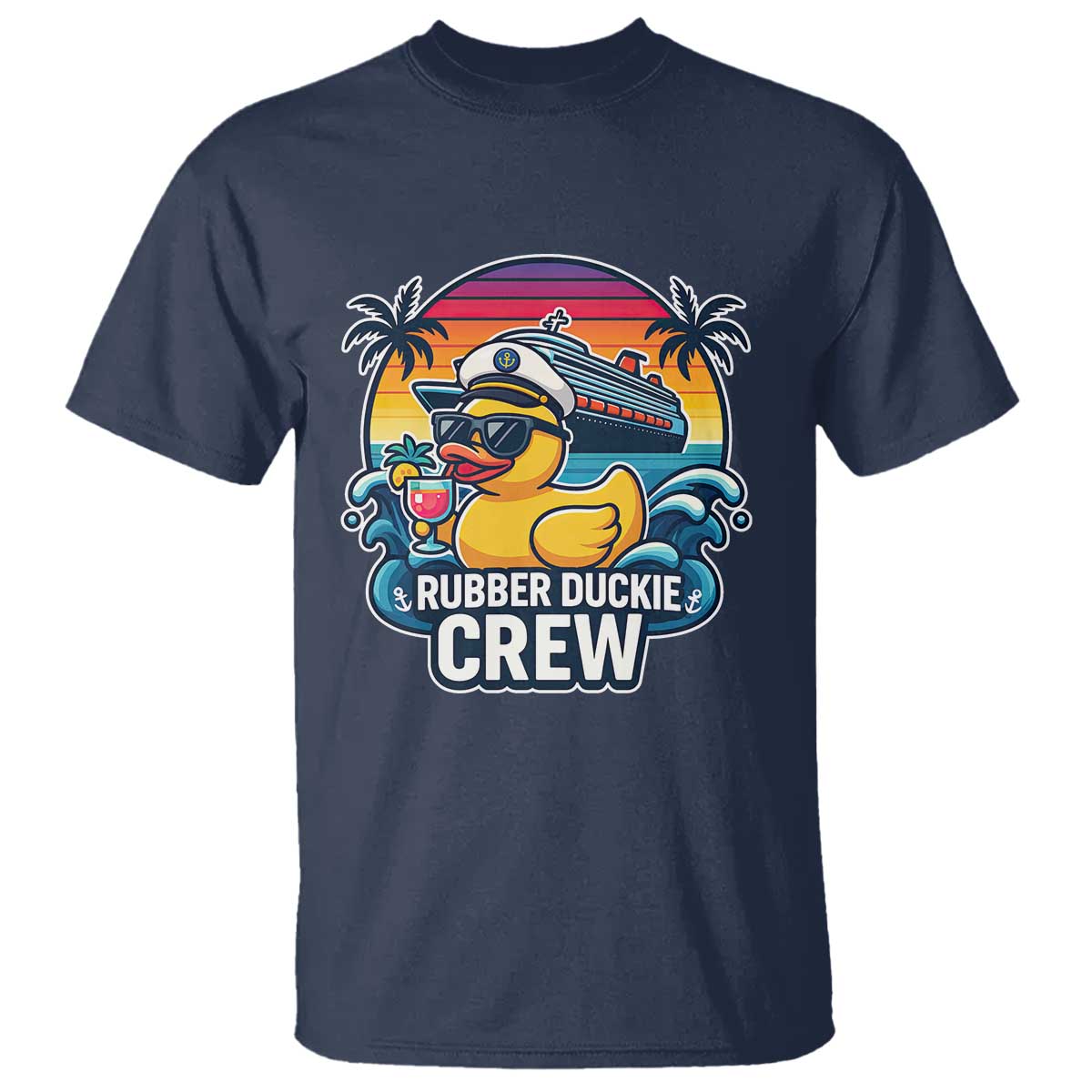 Funny Rubber Duckie Cruise T Shirt TS14 Navy Print Your Wear