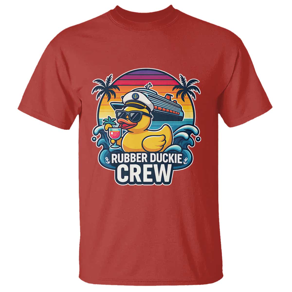 Funny Rubber Duckie Cruise T Shirt TS14 Red Print Your Wear