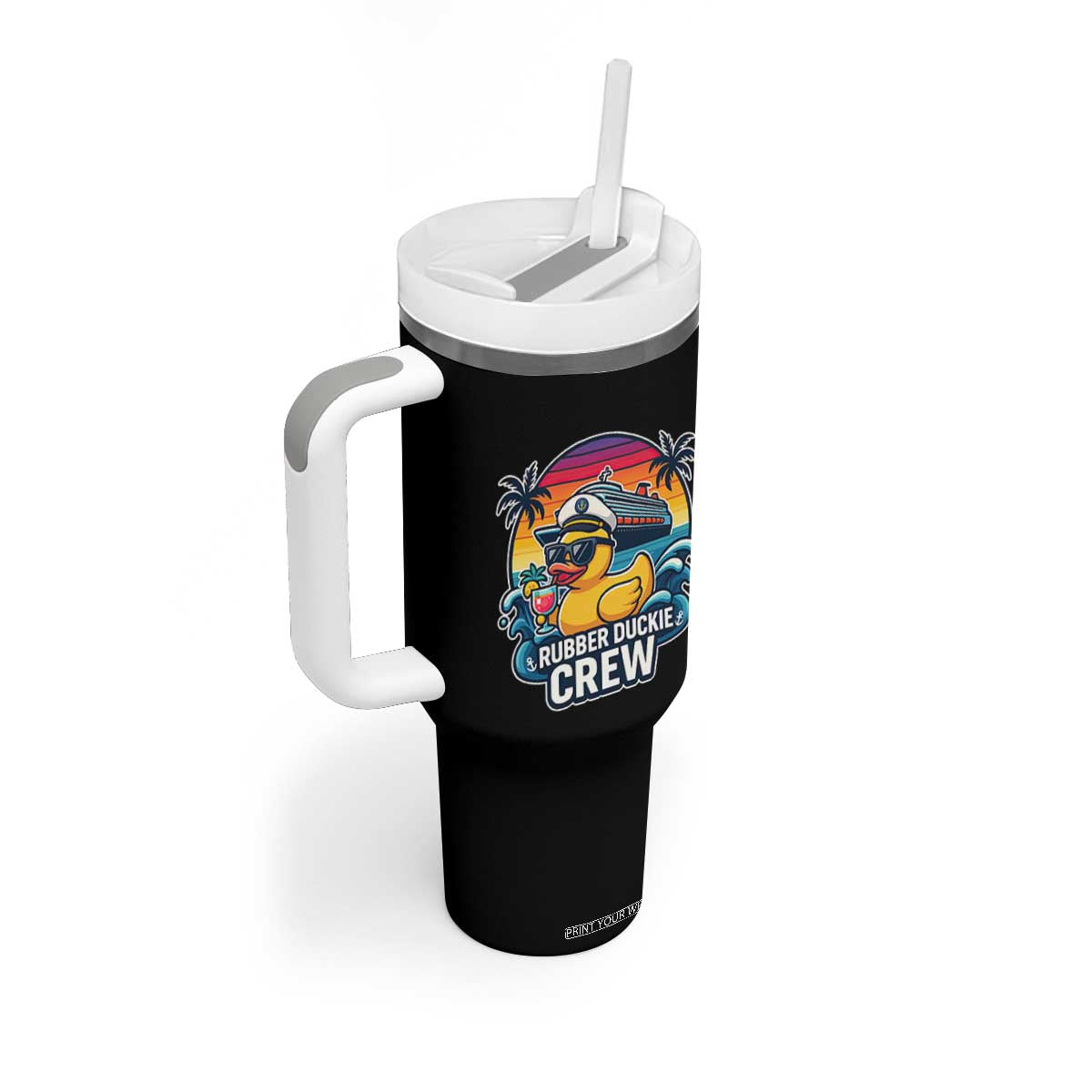 Funny Rubber Duckie Cruise Tumbler With Handle TS14 Print Your Wear