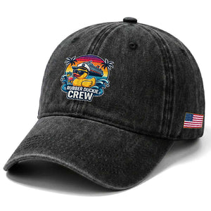 Funny Rubber Duckie Cruise Washed Cotton Baseball Cap TS14 Print Your Wear