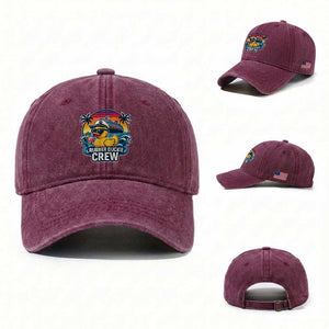 Funny Rubber Duckie Cruise Washed Cotton Baseball Cap TS14 Washed Cap Universal Fit Burgundy Print Your Wear