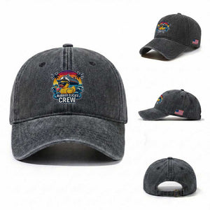 Funny Rubber Duckie Cruise Washed Cotton Baseball Cap TS14 Washed Cap Universal Fit Dark Gray Print Your Wear
