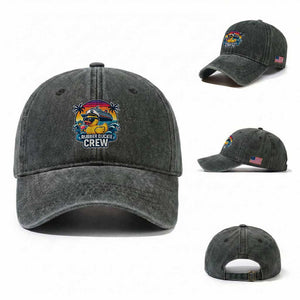 Funny Rubber Duckie Cruise Washed Cotton Baseball Cap TS14 Washed Cap Universal Fit Dark Green Print Your Wear