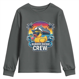 Funny Rubber Duckie Cruise Youth Sweatshirt TS14 Dark Heather Print Your Wear