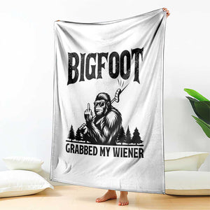 Bigfoot Grabbed My Wiener Throw Blanket Funny Sasquatch Camping TS14 Print Your Wear
