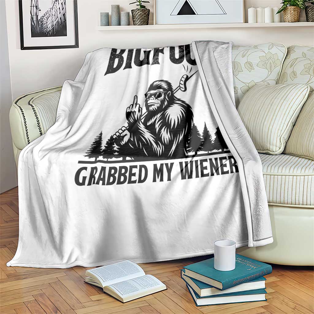 Bigfoot Grabbed My Wiener Throw Blanket Funny Sasquatch Camping TS14 Print Your Wear