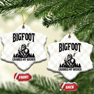 Bigfoot Grabbed My Wiener Ceramic Ornament Funny Sasquatch Camping TS14 Print Your Wear