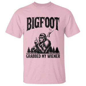 Bigfoot Grabbed My Wiener T Shirt Funny Sasquatch Camping TS14 Light Pink Print Your Wear