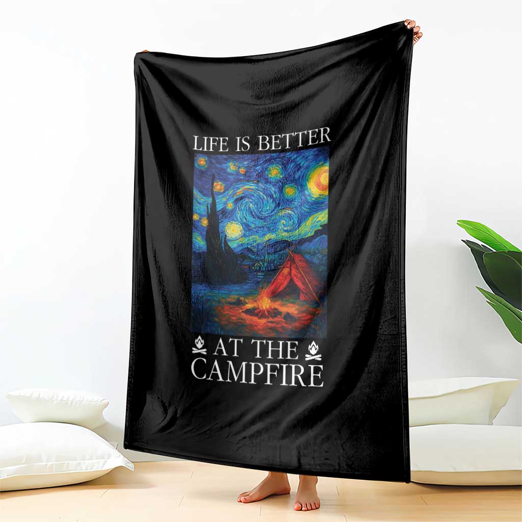 Funny Camping Throw Blanket Life Is Better At The Campfire TS14 Print Your Wear