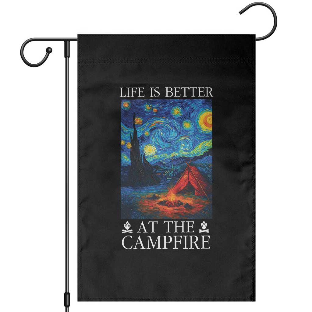 Funny Camping Garden Flag Life Is Better At The Campfire TS14 Black Print Your Wear
