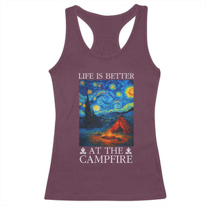 Funny Camping Racerback Tank Top Life Is Better At The Campfire TS14 Maroon Print Your Wear
