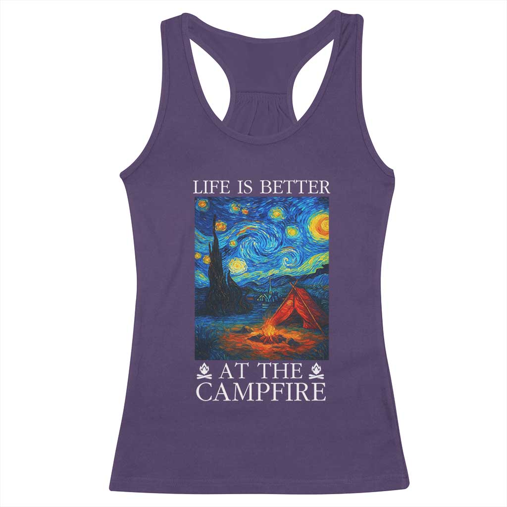 Funny Camping Racerback Tank Top Life Is Better At The Campfire TS14 Purple Print Your Wear