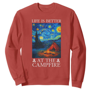 Funny Camping Sweatshirt Life Is Better At The Campfire TS14 Red Print Your Wear