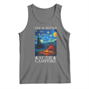 Funny Camping Tank Top Life Is Better At The Campfire TS14 Black Heather Print Your Wear
