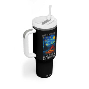Funny Camping Tumbler With Handle Life Is Better At The Campfire TS14 Print Your Wear