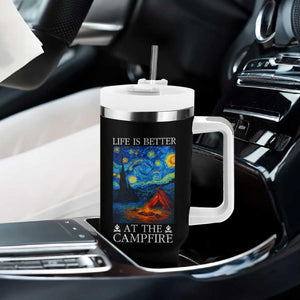 Funny Camping Tumbler With Handle Life Is Better At The Campfire TS14 Print Your Wear