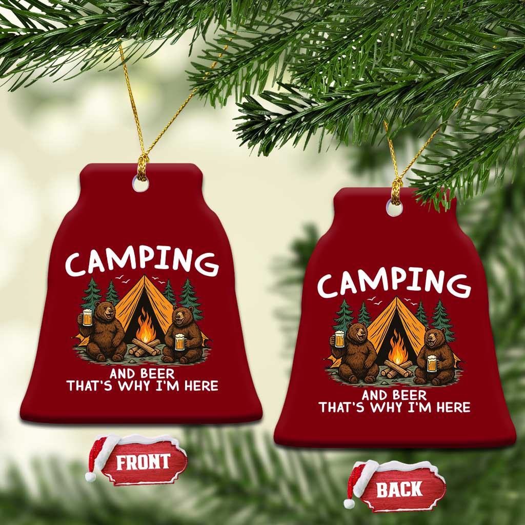 Funny Camping Beer Ceramic Ornament Bear Drinking Lover Gift TS14 Print Your Wear